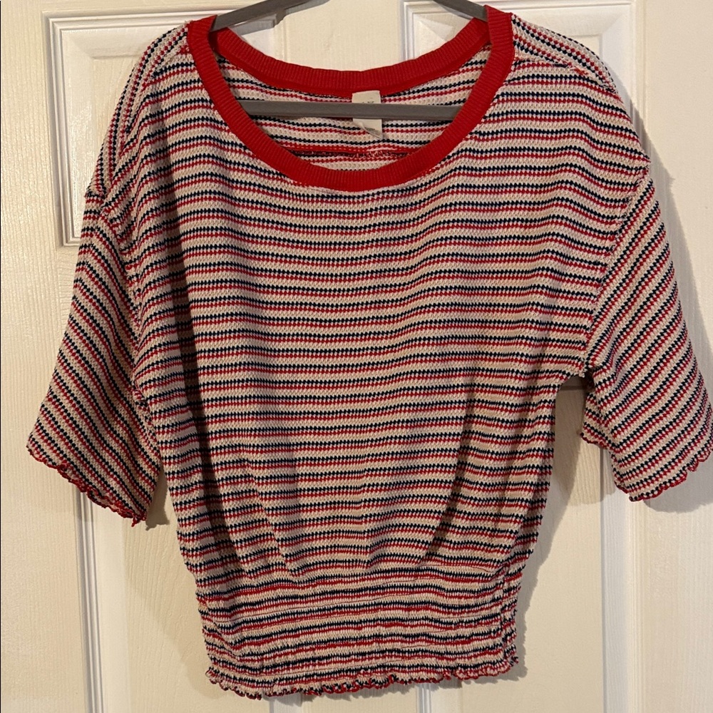 Striped Red and Black Women's Top